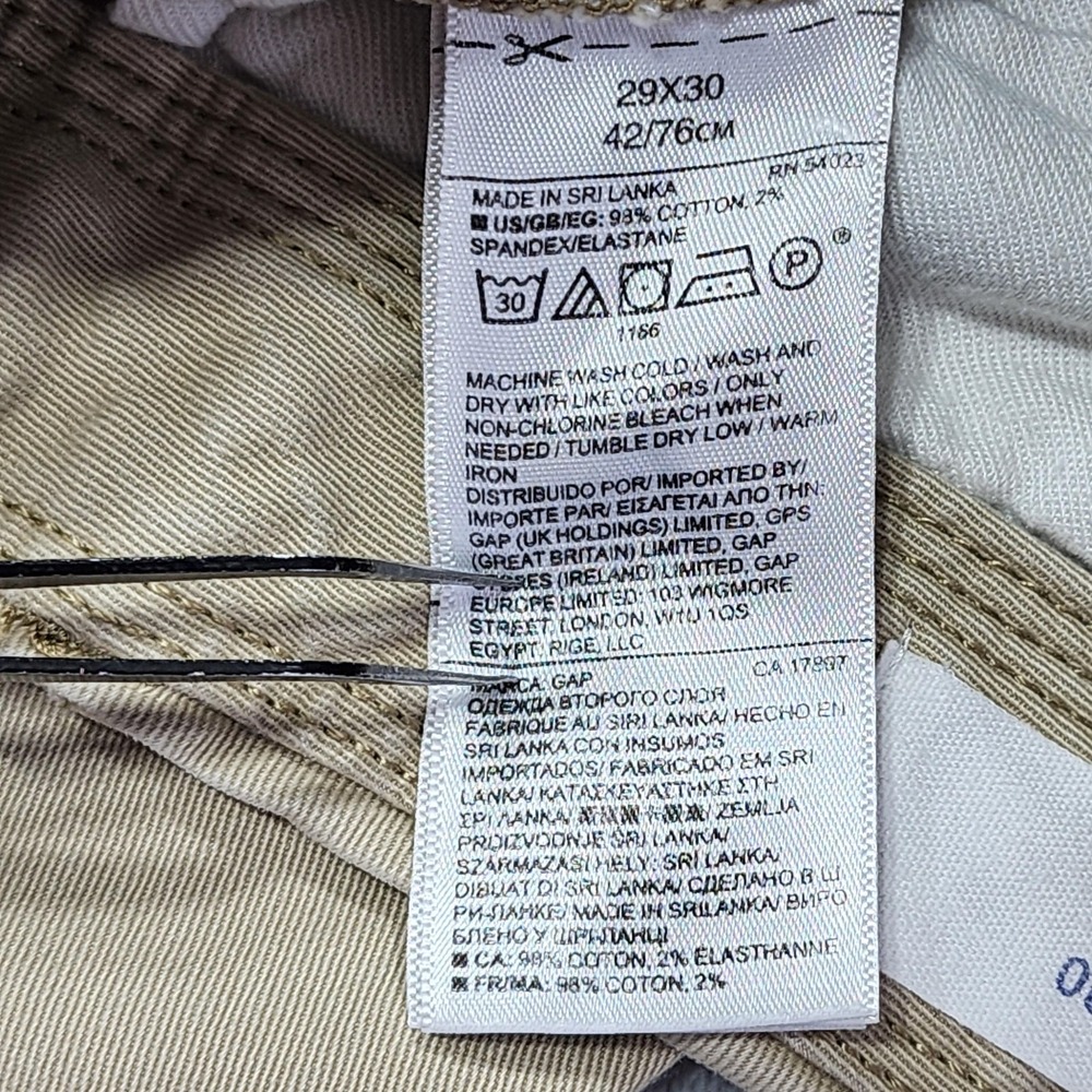 Gap For Good Pants Mens 29x30 Beige Slim Vintage Iconic Khaki Stretch Office - Picture 6 of 13